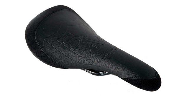 画像1: S&M SHIELD RAILED SEAT BLACK LEATHER (1)